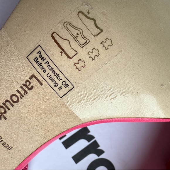 NIB Larroude Pink Hibiscus Slingback Heels - Picture 5 of 10